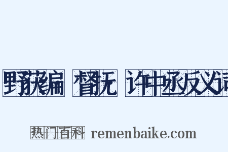 野获编·督抚·许中丞反义词是什么意思的图片